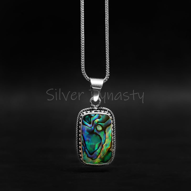 'Boho' Abalone 925 Solid Sterling Silver Pendant