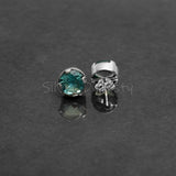 'Minimalist' Blue Topaz 925 Solid Sterling Silver Studs