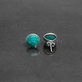 Turquoise 925 Solid Sterling Silver Earrings, Turquoise Studs