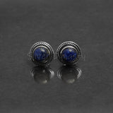Lapis Studs, Lapis Lazuli,  925 Solid Sterling Silver Studs