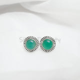 Green Onyx 925 Solid Sterling Silver Earrings