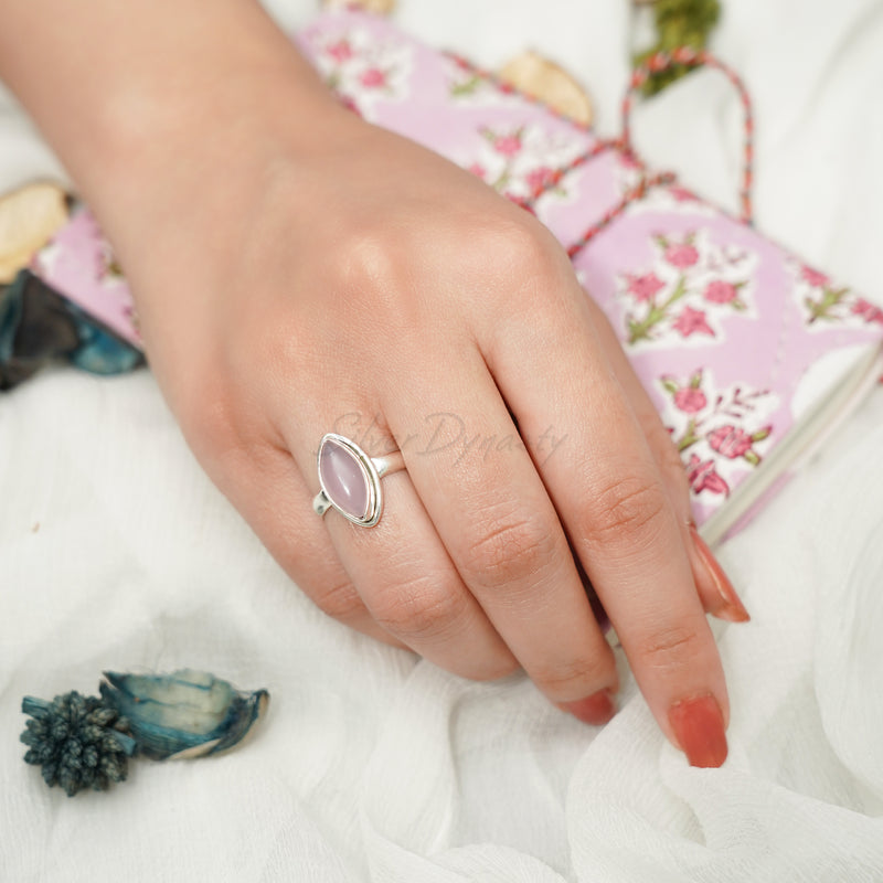 Rose Quartz Sterling Silver Ring | Pop-Up Mākeke