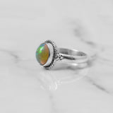 Ethiopian Opal Ring, 925 Solid Sterling Silver Ring