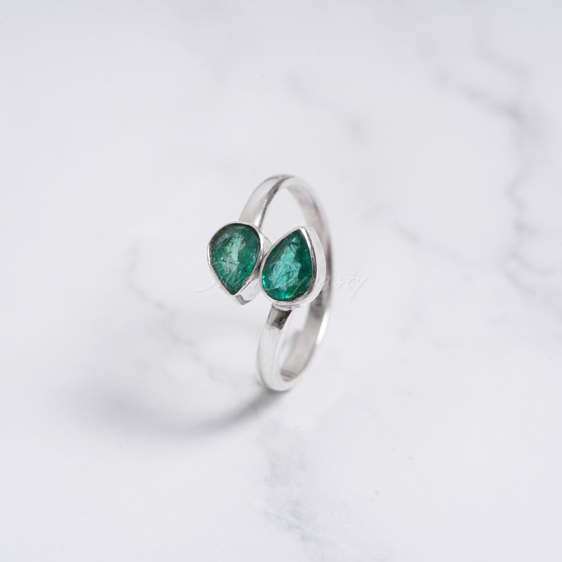 Natural Emerald Ring, 925 Solid Sterling Silver Ring – Silver Dynasty