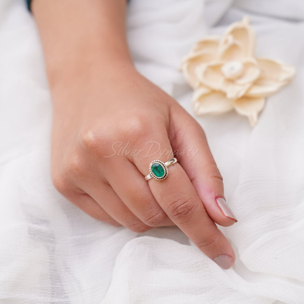 Men's Emerald Stone Silver Ring – silverbazaaristanbul