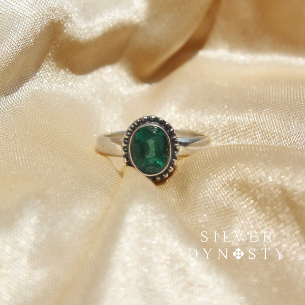925 emerald sale ring
