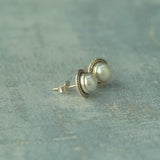 Pearl Studs, Fresh Water Pearl, 925 Solid Sterling Silver Studs